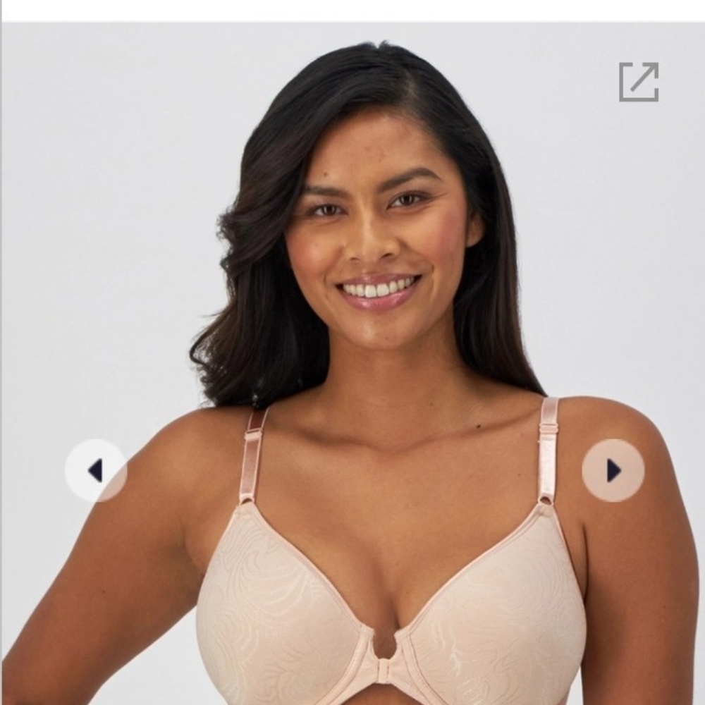 Bali Cool Comfort Front-Close Shaping Underwire Bra DF3P66 Cream size 40B, NWT
